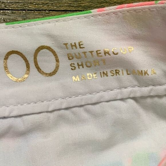 Lilly Pulitzer Pink Yellow Lime Buttercup Floral Scallop Hem 5” Short 00 XXS - Picture 3 of 6